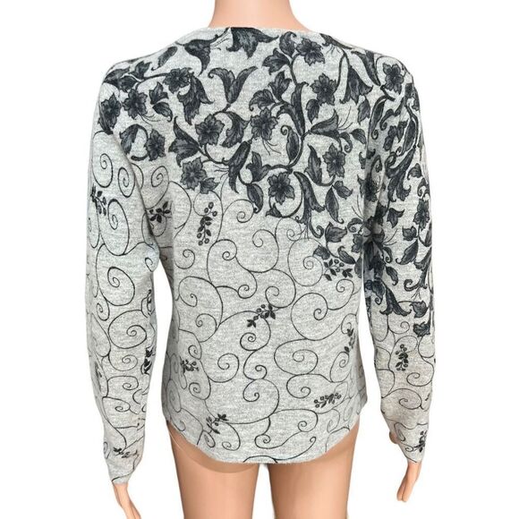 Sarah Spencer Large Angora Rabbit Hair Lambswool Blend Gray Sweater Top - Picture 3 of 7